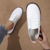Повседневная универсальная парная обувь большого размера, эластичные удобные белые туфли на плоской подошве с мелким вырезом