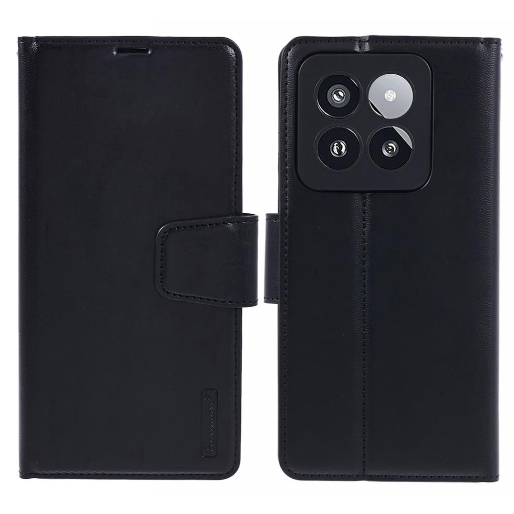 HANMAN Mill Series Cell Phone Cover for Xiaomi 14 Pro Case Phone Shell PU Leather Wallet