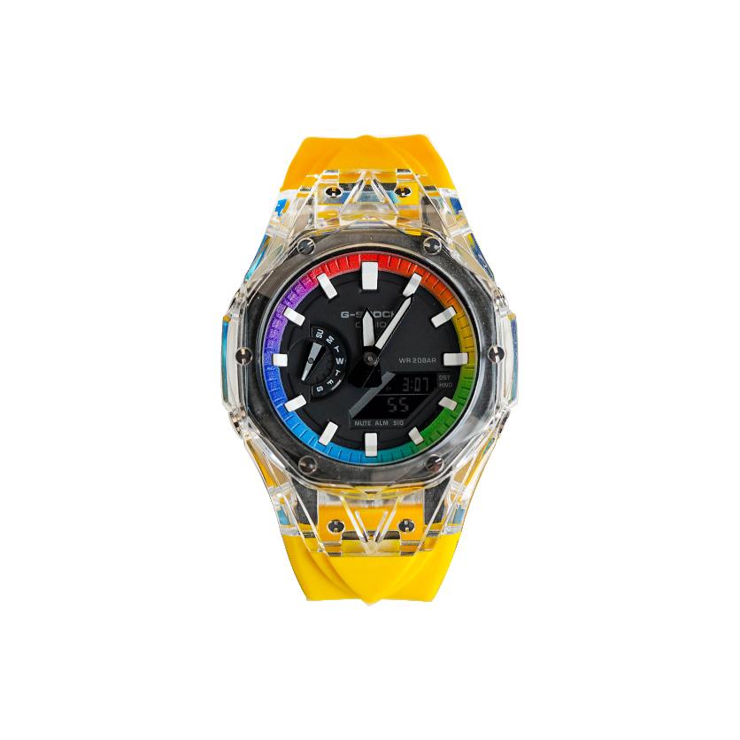 CASIO Unisex Liquid Crystal,Analog Dual Display Series 48.5mm Black Watch GA-2100-7A(Watch8--)