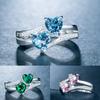 Кольцо Chenrui Zircon Double Heart Ring - европейская и американская женская бижутерия