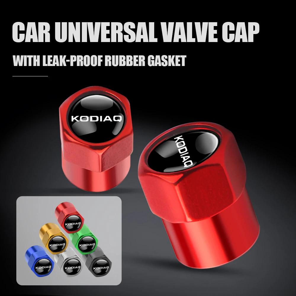 Car Sticker 2025 Hot 4Pcs Car Styling Tire Valve Covers Auto Badge Dust Caps For Skoda S VRS VII Octavia Superb Kodiaq Fabia Kam