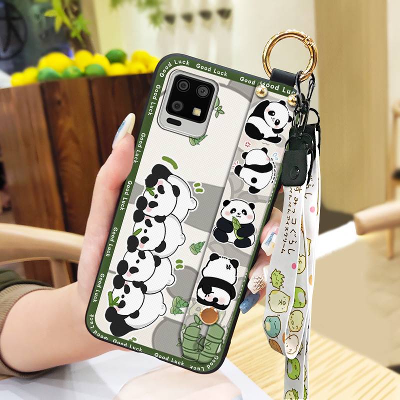 Грязеотталкивающий Прочный Чехол для Телефона Для Sharp Aquos Zero6/Aquos Air Шнурок Противоударный Ударопрочный Ремешок на Запястье Кольцо-Подставка Панда