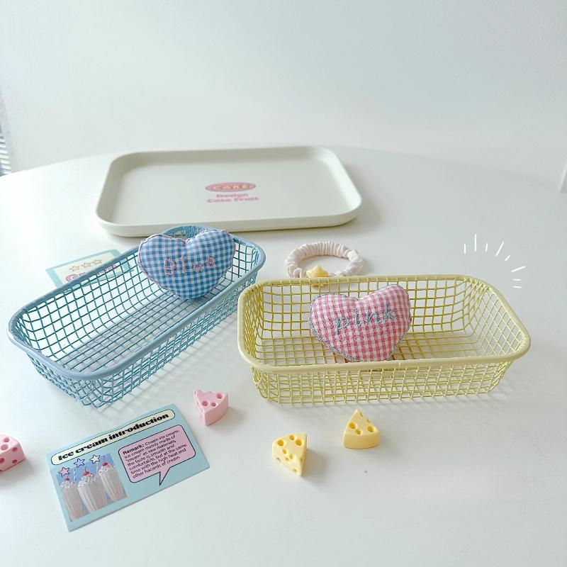 Desktop Storage Basket Retro Stationery Storage Boxes Multifunctional Cosmetic Organizers Office Desk Decor Home Sundries Basket