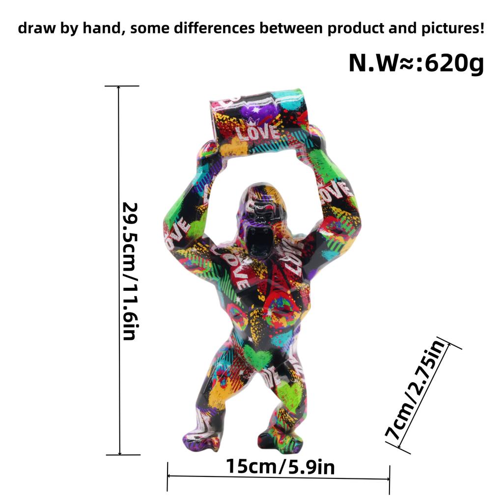 Creative Nordic Animal Orangutan Resin Sculpture Art Statue Nordic Home&Room Decoration Scene Decor, Theme Party Decor
