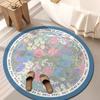 Американский цветочный диатомовый коврик для грязи, впитывающий, устойчивый к грязи, нескользящий коврик для ванной, круглый, для дома, хороший уход, коврик для ног
