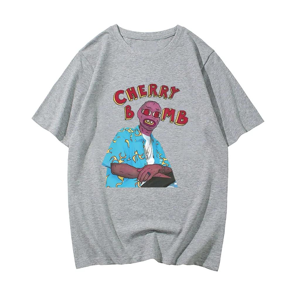 Tylerr The Creator Cherry Bomb Graphic T Shirts MEN 100% Cotton Handsome Tshirts Hip Hop Fashion T-shirts Spring and Summer Tees
