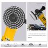 6" M14 Transparent Electric Cleaning Brush Set: Hollow Rodless, Round Brush, Drill Compatibility, Angle Grinder & Crevice Brush Heads.