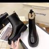 Fashion Leather Snow Boots for Women  New Waterproof Warm Plush Woman Shoes Punk Style Elegant Comfortable Cotton Booties