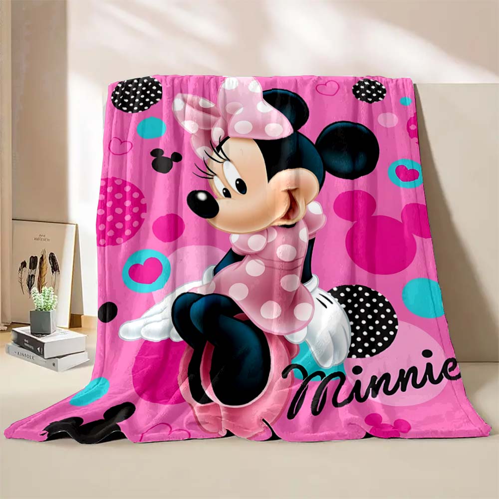 Cartoon Disney Minnie Mouse Mickey Print Blanket Warm and Soft Suitable for Children Adult Luxury Gifts Home Travel Camping