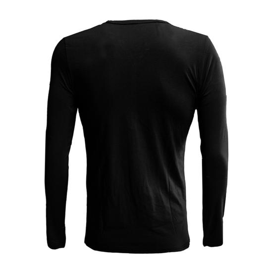 Мужская футболка с V-образным вырезом, длинный рукав, спортивный топ для отдыха, повседневная облегающая рубашка для повседневной носки весной и осенью