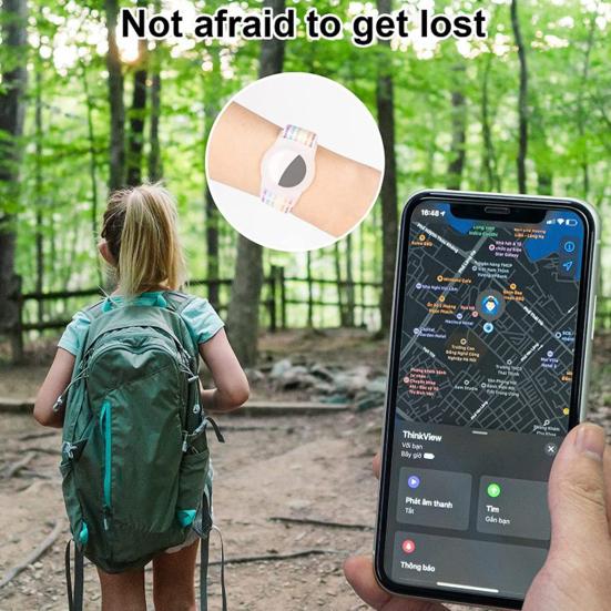 Kids Wristband Tracker Protector Cover Wear Resistant Waterproof Simple Installation Adjustable Anti-Lost Watch Band for AirTag