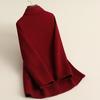Spring New Red Coat 100% Wool Double-sided Short Wool Coat Woolen Women