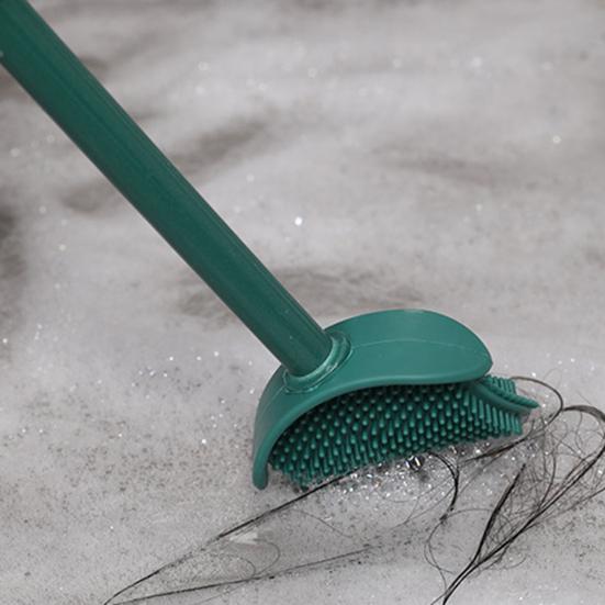 Силиконовый набор туалетных щеток с L-образной головкой, настенный держатель, длинная нескользящая ручка, дизайн без мертвых углов, средство для чистки ванной комнаты