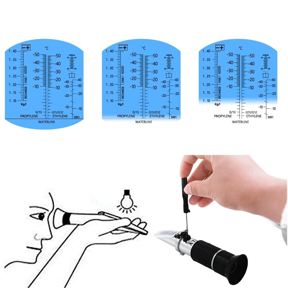 4 In 1 ATC Refractometer Antifreeze Coolant Tester Adblue Engine Fluid Propylene Ethylene Glycol Detector Car Clean Battery Test