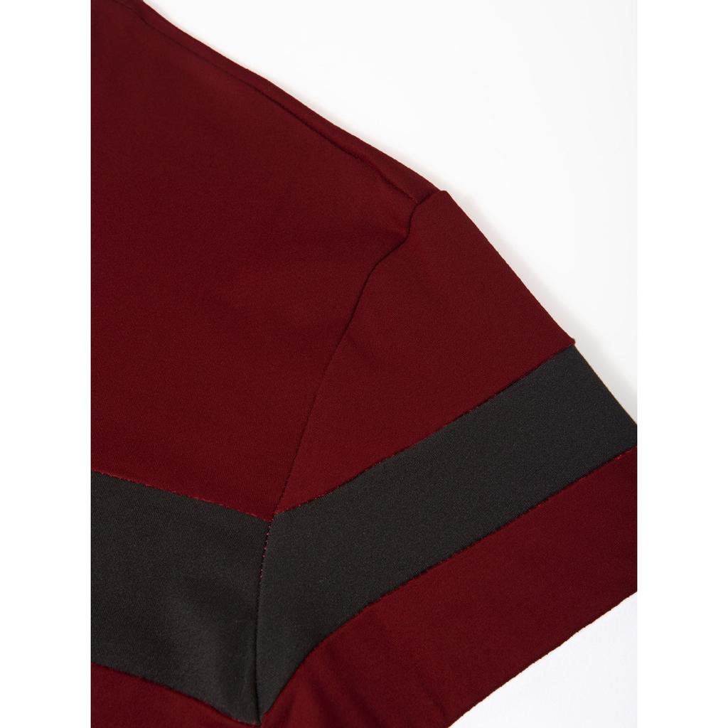 Autumn and Winter Plus Size Round Neck Long Sleeved Color Blocked Base Shirt Pullover Men's T-shirts