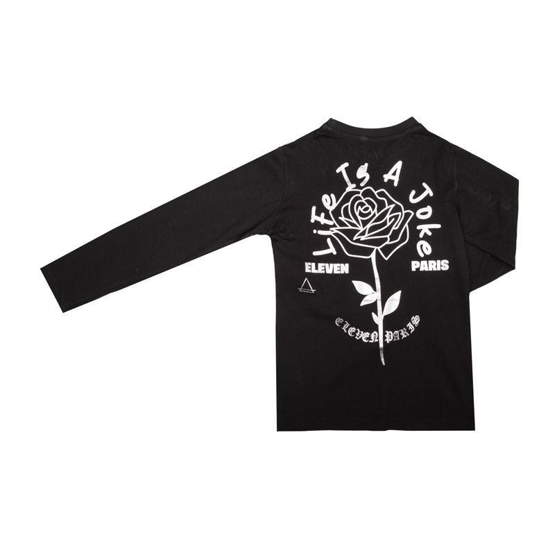 Детская однотонная хлопковая вышитая розовая футболка ELEVEN PARIS