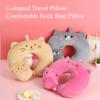 Cute U-shaped Pillow Portable Cartoon Animal Neck Pillow Travel Neck Support Pillow with Eye Mask for Long Flights Office Nap Cervical Spine Health