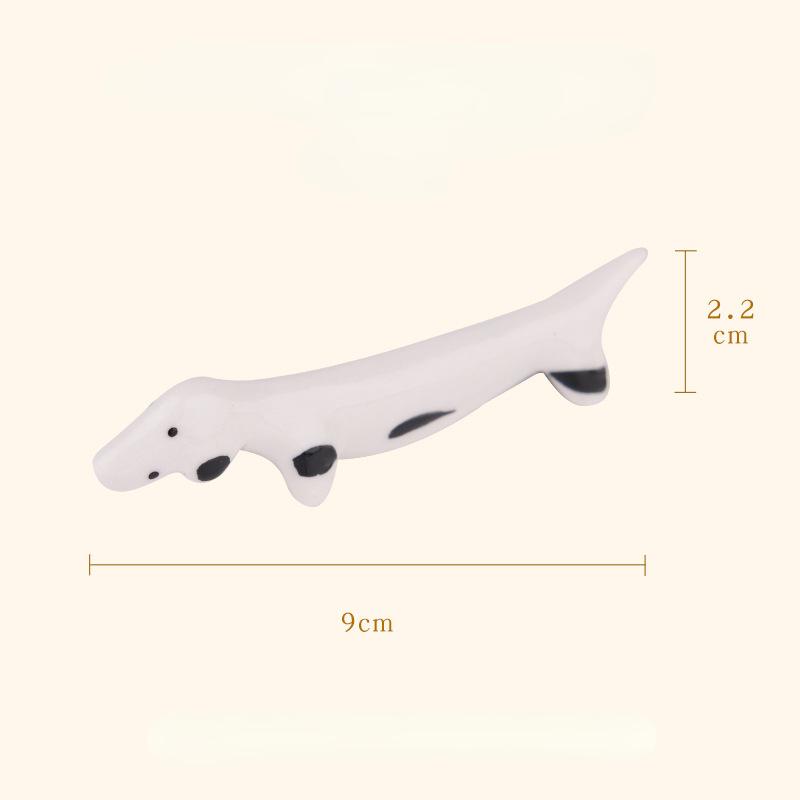 Creative Paint Brush Pen Holder Dachshund Shape Pen Shelf Display Stand Craft Ceramic Decoration Acrylic Painting Art Supplies