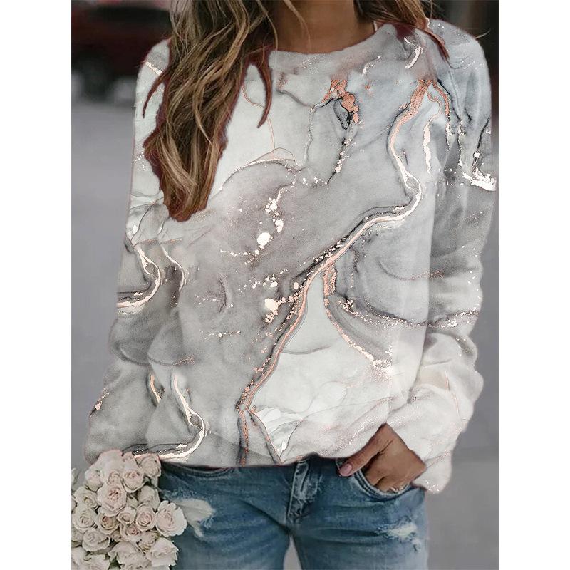 Marbling 3D Print Hoodie Women Y2k Hoodies Streetwear Sweatshirts Oversized O-Neck Pullovers Harajuku Tops Femme Woman Clothing
