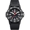 Мужские часы Luminox Серия Sea Turtle 0300 Полностью черные с кожаной задней крышкой 301
