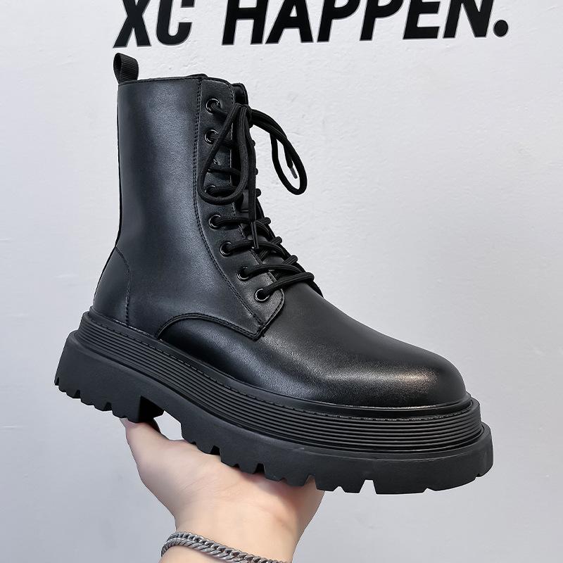 Осенние ботинки Мартин мужские короткие ботинки бархатные новые в британском стиле высокие кожаные туфли модные универсальные рабочие ботинки 56735-A