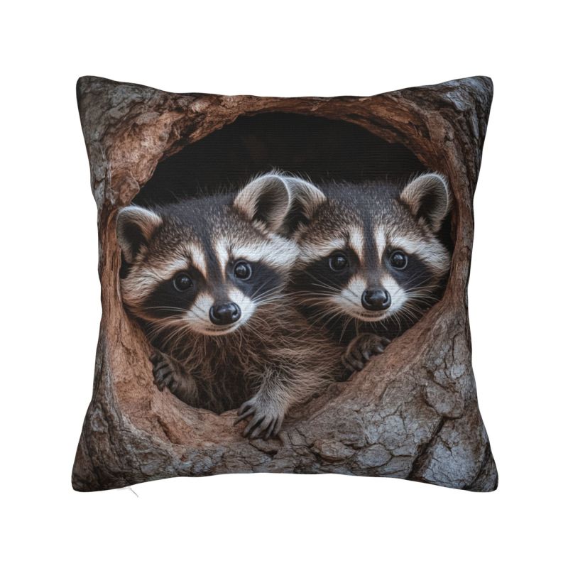 Funny Raccoon Throw Pillow Case cm Sofa Cushion Cover Velvet Polyester Pillowcase Doublesided Printing