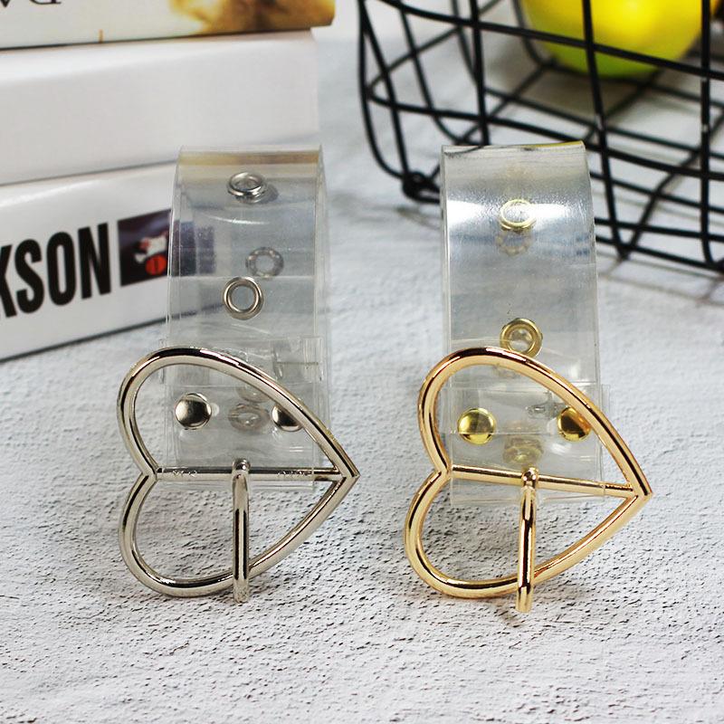 Fashion All-Match Resin Plastic Fully Transparent Belt Circle Buckle Porous Women's Belt Jeans Students'