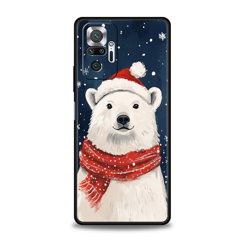 Чехол для телефона с белым медведем для Xiaomi Redmi Note 15 14 13 12 5G 11 10 Pro Plus 4G 9S 14C 13C 12C 10C Мягкий чехол из ТПУ
