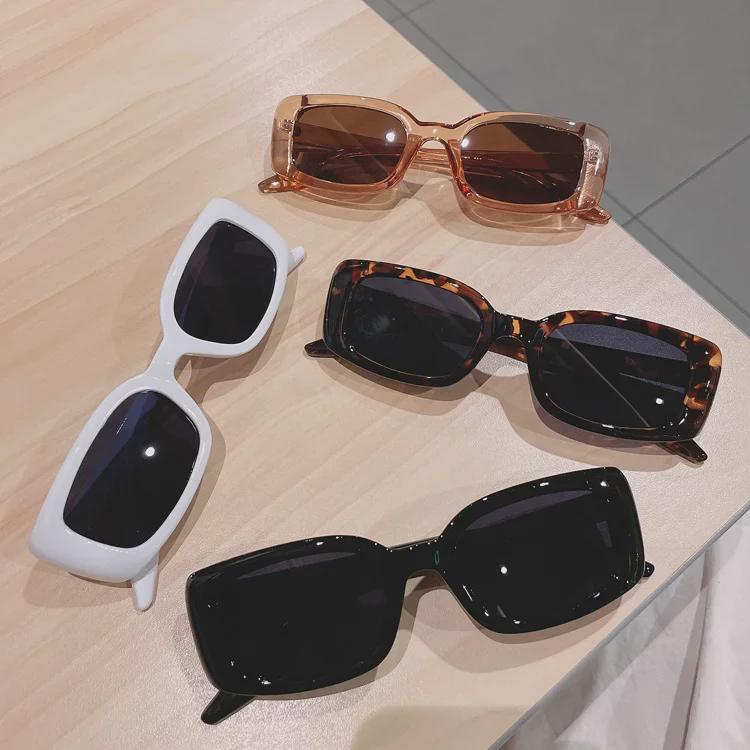 Women's Retro Rectangular Sunglasses - 2023 European & American Style, Korean Trend, Street Hip-Hop Disco Fashion