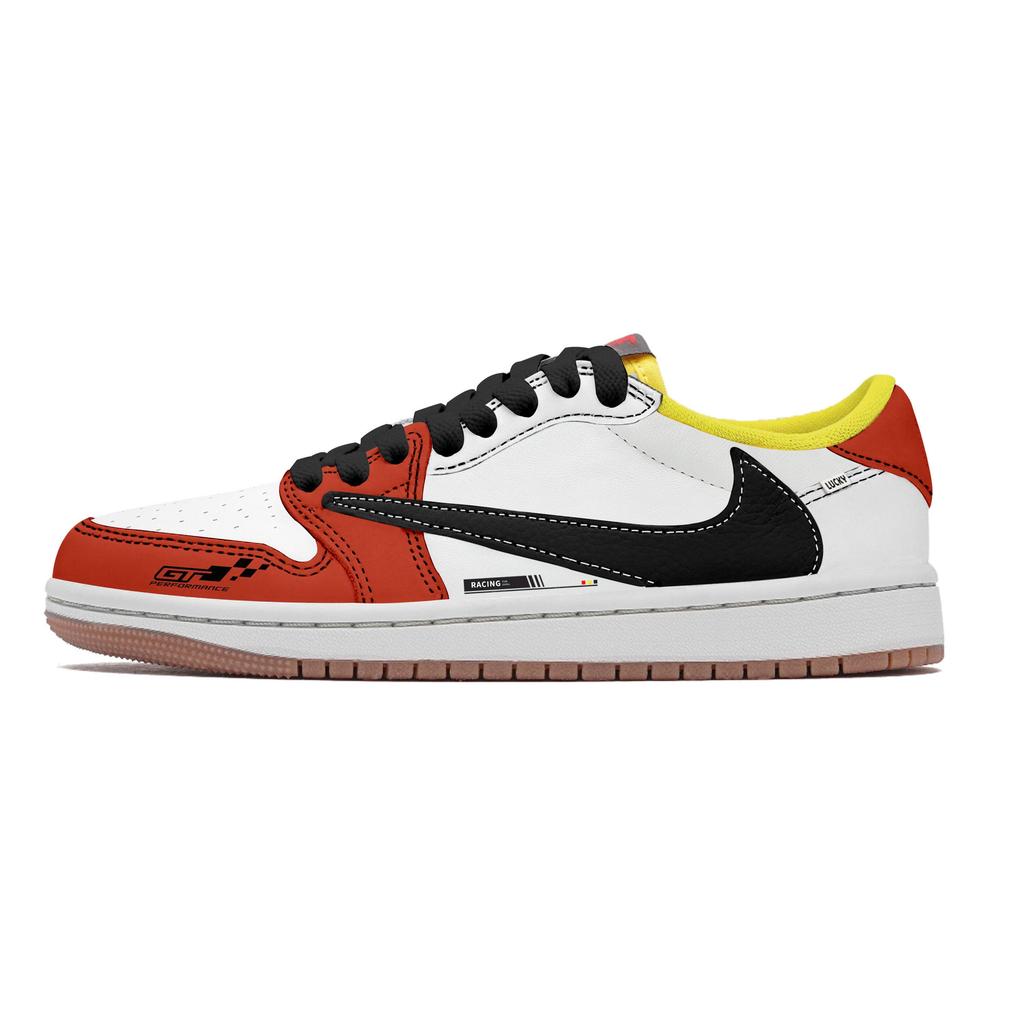 Travis Scott x Jordan Air Jordan 1 Белый Красный Крючок 7.0 Низкие Винтажные Баскетбольные Кроссовки Унисекс Черный Белый Красный DZ4137-700(Команда1282-)