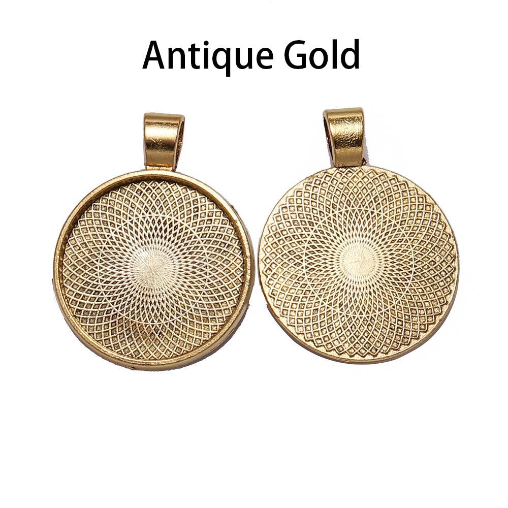 10pcs/lot 25 mm Cabochon Base Tray Bezels Blank Gold Necklace Pendant Setting Cabochon Base For Jewelry Making Supplies
