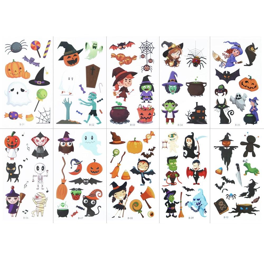Eugene Children's Tattoo Stickers Season 2 10-piece Set, 1 Set, Halloween 2