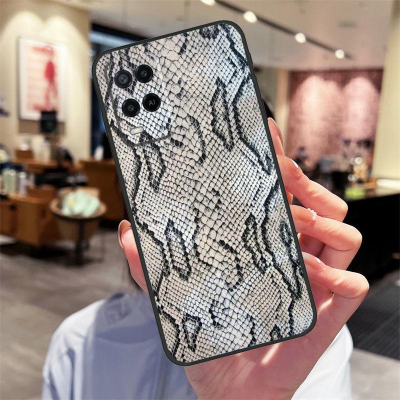 Чехол с текстурой змеи для Oppo A94 A54 A40 A60 A80 A98 A78 A18 A38 A58 A16 A76 A96 A17 A77 A74 A57S A15