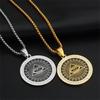 Хип-Хоп Ледяной Всевидящее Око Кулон Мужской Золотой Серебряный Цвет Нержавеющая Сталь Круглая Цепочка Для Мужчин Масонские Украшения Подарок на День Рождения