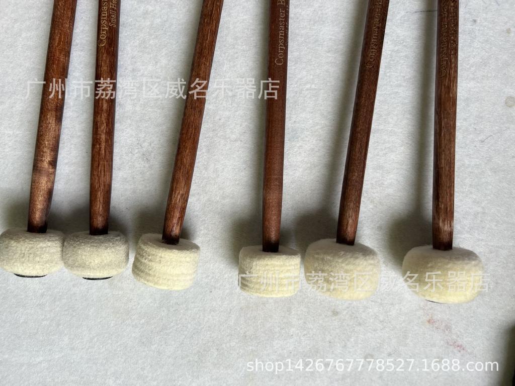 Solid Wood Handle White Tuning and Marching Drum Hammer with Felt Head Drumstick