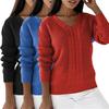 Winter Sweater Ribbed Cuff Cold Resistant Solid Color Female Slim Sweater Jumper Top for Daily Life
