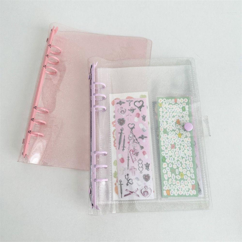 Прозрачный А5 Биндер ПВХ и Металл Держатель для фотокарточек Красивая Обложка для блокнота на кольцах Дневник