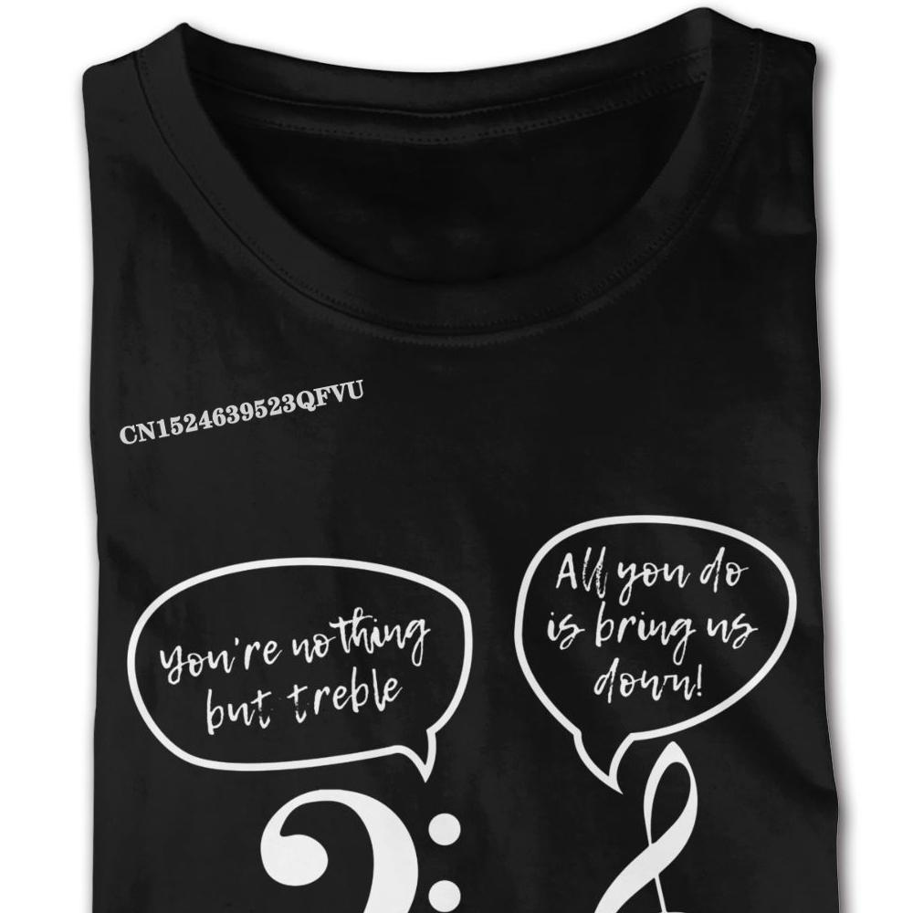 Футболка с музыкальным басом и скрипичным ключом Harajuku Мужские футболки с трафаретной печатью Хлопковые топы Футболка для мужчин Верхние футболки с принтом Мода