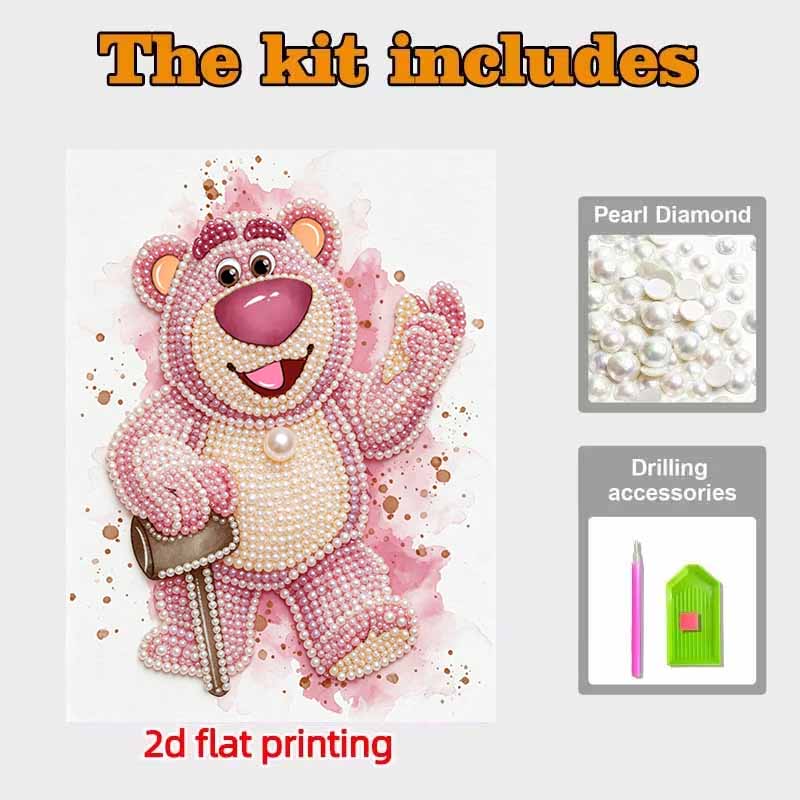 Disney DIY Жемчужная живопись Игрушка История игрушек Клубничный мишка Домашнее украшение стен Жемчужные драгоценные камни Картины Поделки Домашнее украшение