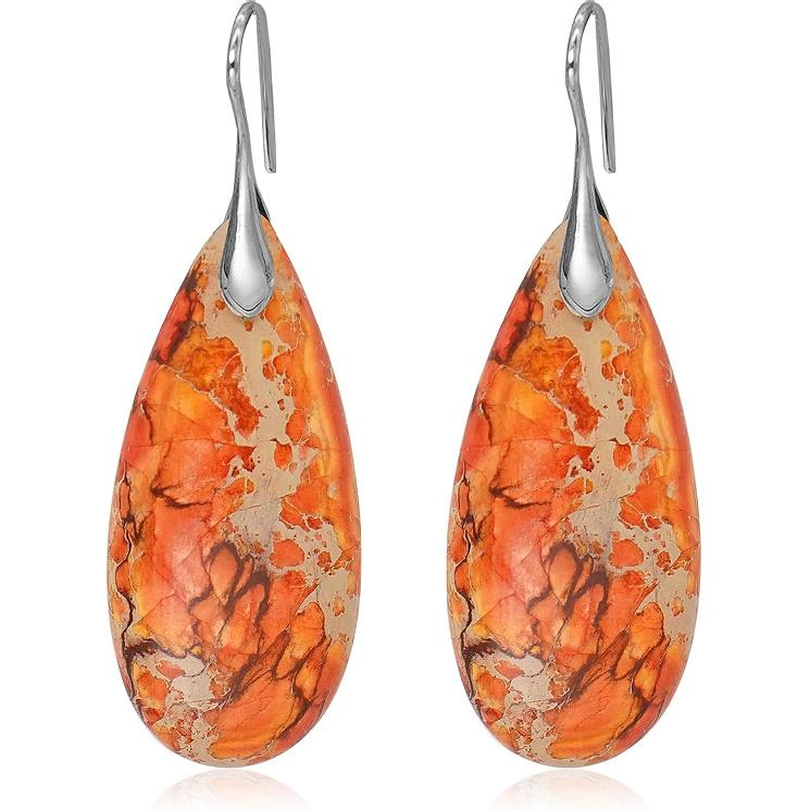 Natural Stone Earrings Waterdrop Stone Dangle Earrings for Women