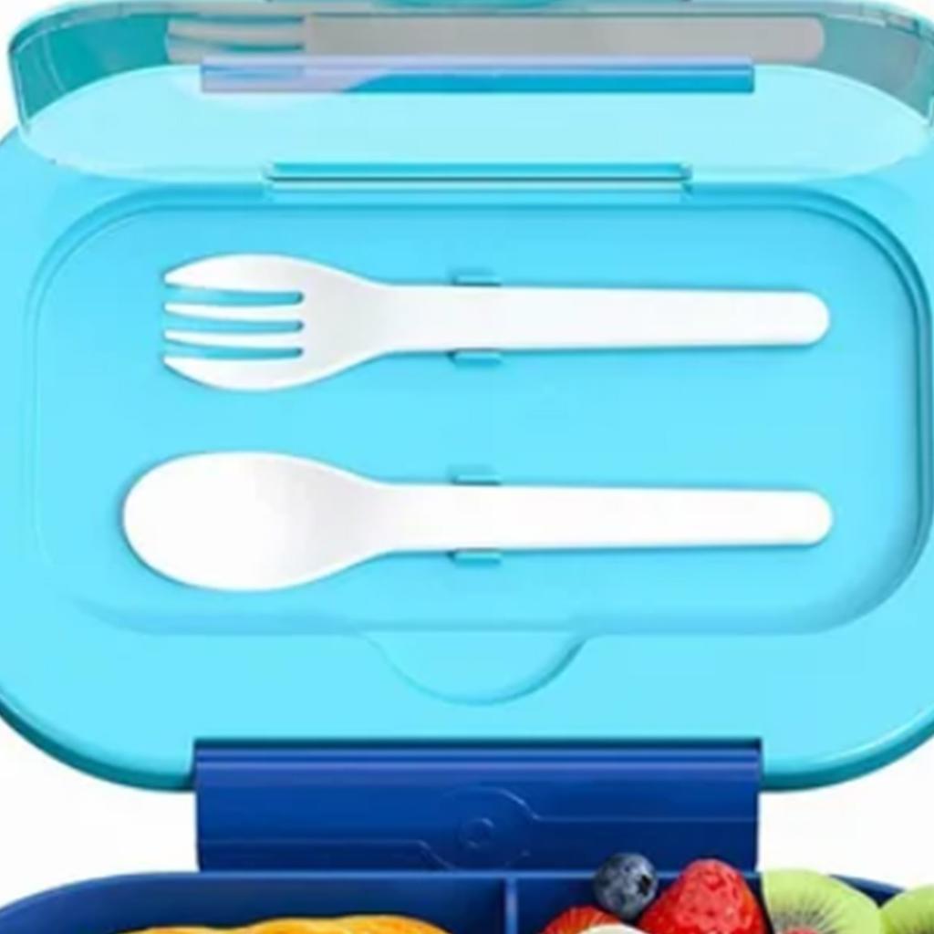 Детский контейнер для ланча Bento Box с 4 отделениями, герметичный, без содержания бисфенола А, переносной, для мальчиков и девочек