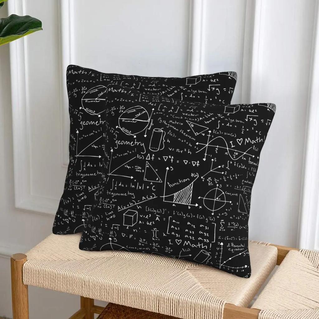 Math Lessons 2 Pcs Square Pillowcase Pillow Cover Cushion Decor Comfort Throw Pillow For Home Bedroom