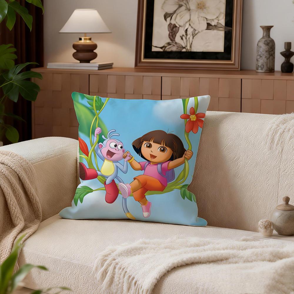 Kids Dora the Explorer Cushion Cover Cushion Cover Set 4Pcs 50x50 45x45 40x40 Pillowcase Decorative Sofa Home Decor