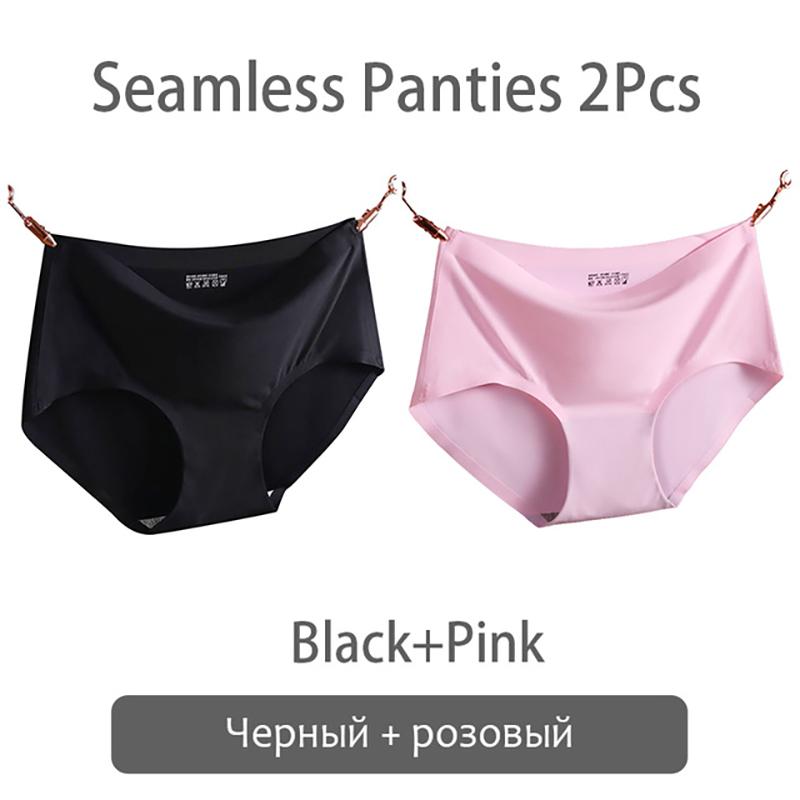 FINETOO Женские трусики из ледяного шелка, мягкие трусики больших размеров, женское нижнее белье, 2 шт./компл., нижнее белье M-2XL