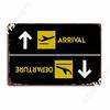 Aviation Departures Arrivals Poster Metal Plaque Designing Pub Mural Painting Mural Tin Sign Poster