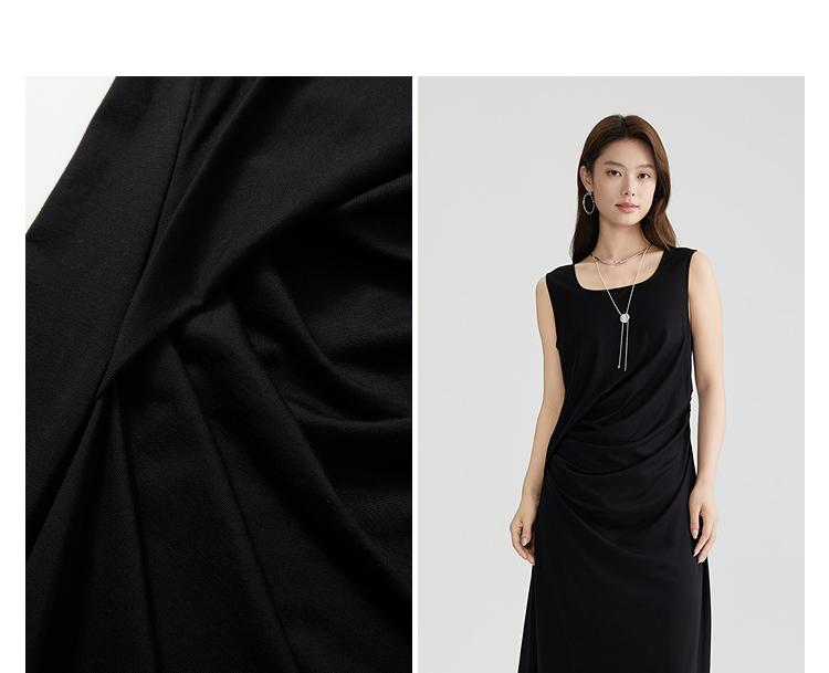 Sleeveless vest dress for women in autumn 2025, French style with pleated waist and slimming effect, mid length small black dress