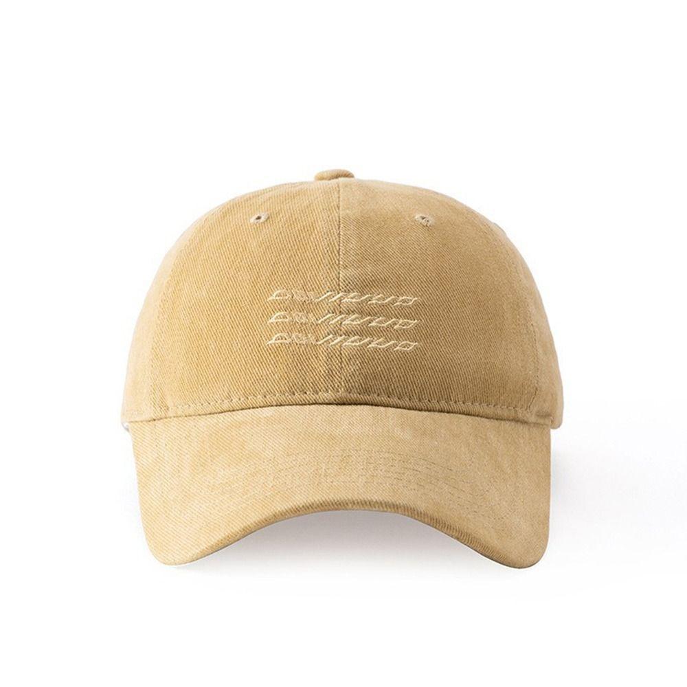 New Ripple Embroidery Washed Cotton Cap Vintage Simple Snapback Caps Casual Sun Protection Casquette Dad Hat Outdoor