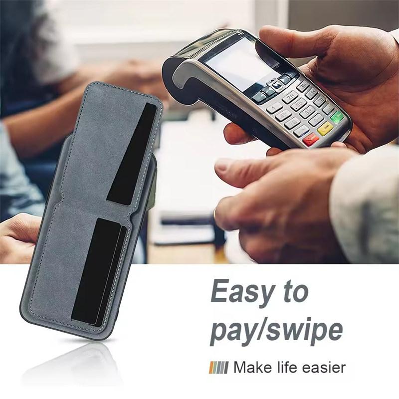 Luxury Leather Card Holder Phone Case for iPhone17 Air 16E 16 15 14 13 11 Pro Max Wallet Card Bag PU Leather Shockproof Back Cover