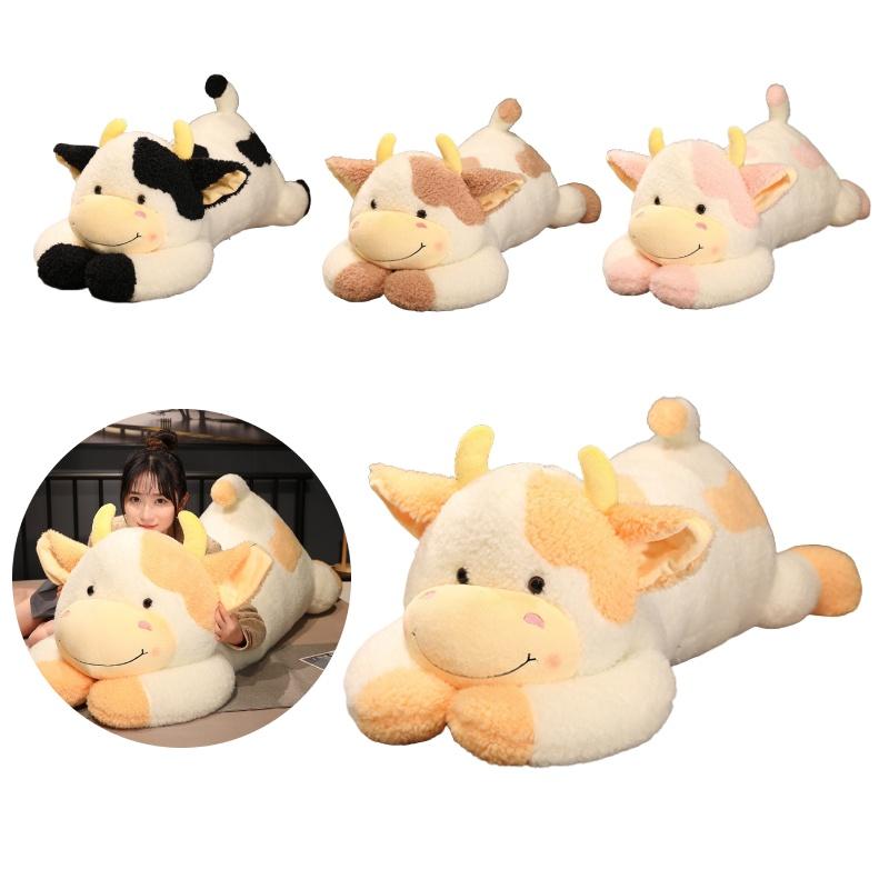 Милая плюшевая игрушка-подушка в виде коровы для девочек, чтобы спать на кровати