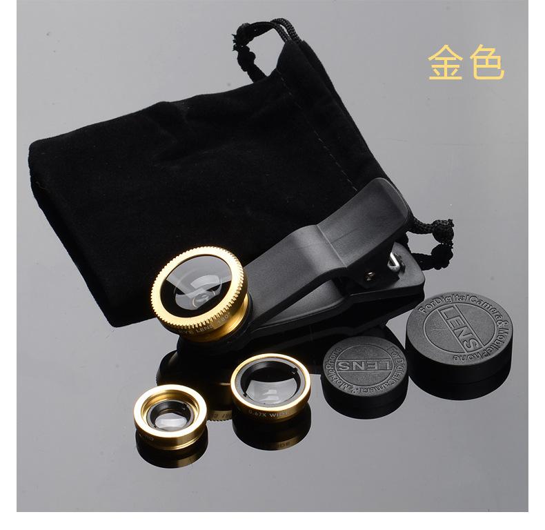Lens Cover Universal 3 In 1 Clip-On Fishing Eye+Macro+Wide Angle Mobile Phone Lens Camera Kit